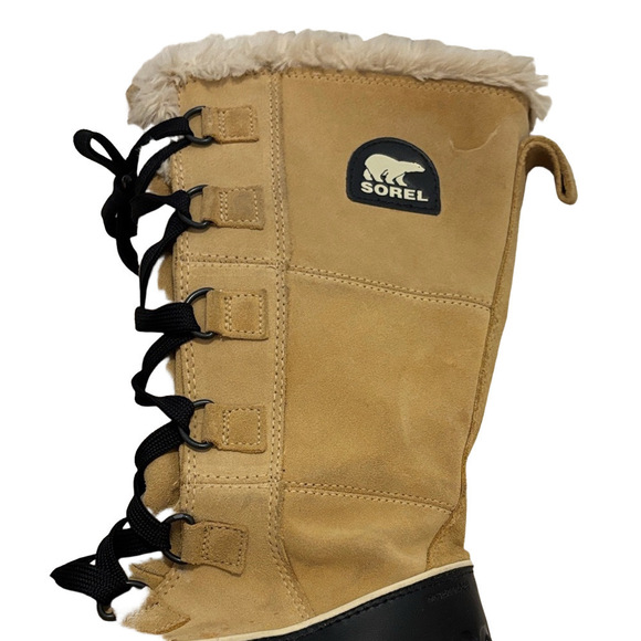 Sorel tivloli 2 Tan and Black Winter Rain Boots SZ 7 - Picture 6 of 14